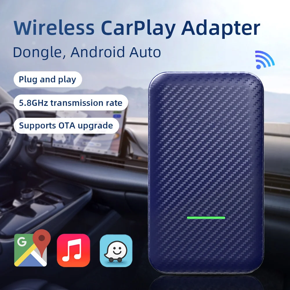 

4.0 Wireless Car Play Android Auto Adapter For Factory Wired Car Play Cars Wired To Wireless Dongle With 5G WiFi OTA Upgrade
