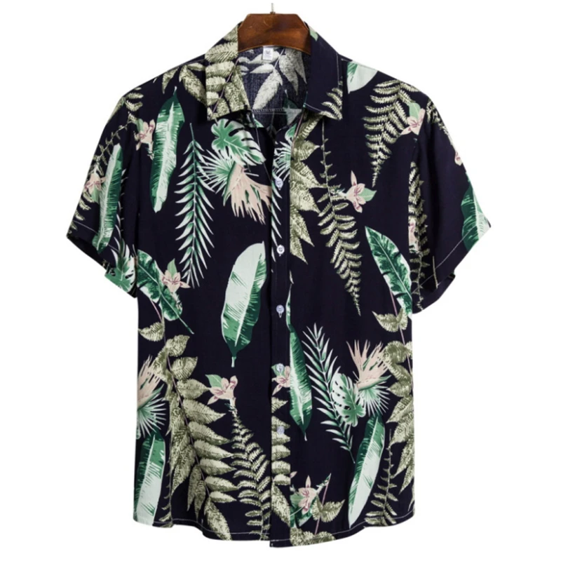 Fashion Mens Hawaiian Shirt Male Casual Colorful Printed Beach Aloha Shirts Short Sleeve camisas 3XL Camisa Hawaiana Hombre
