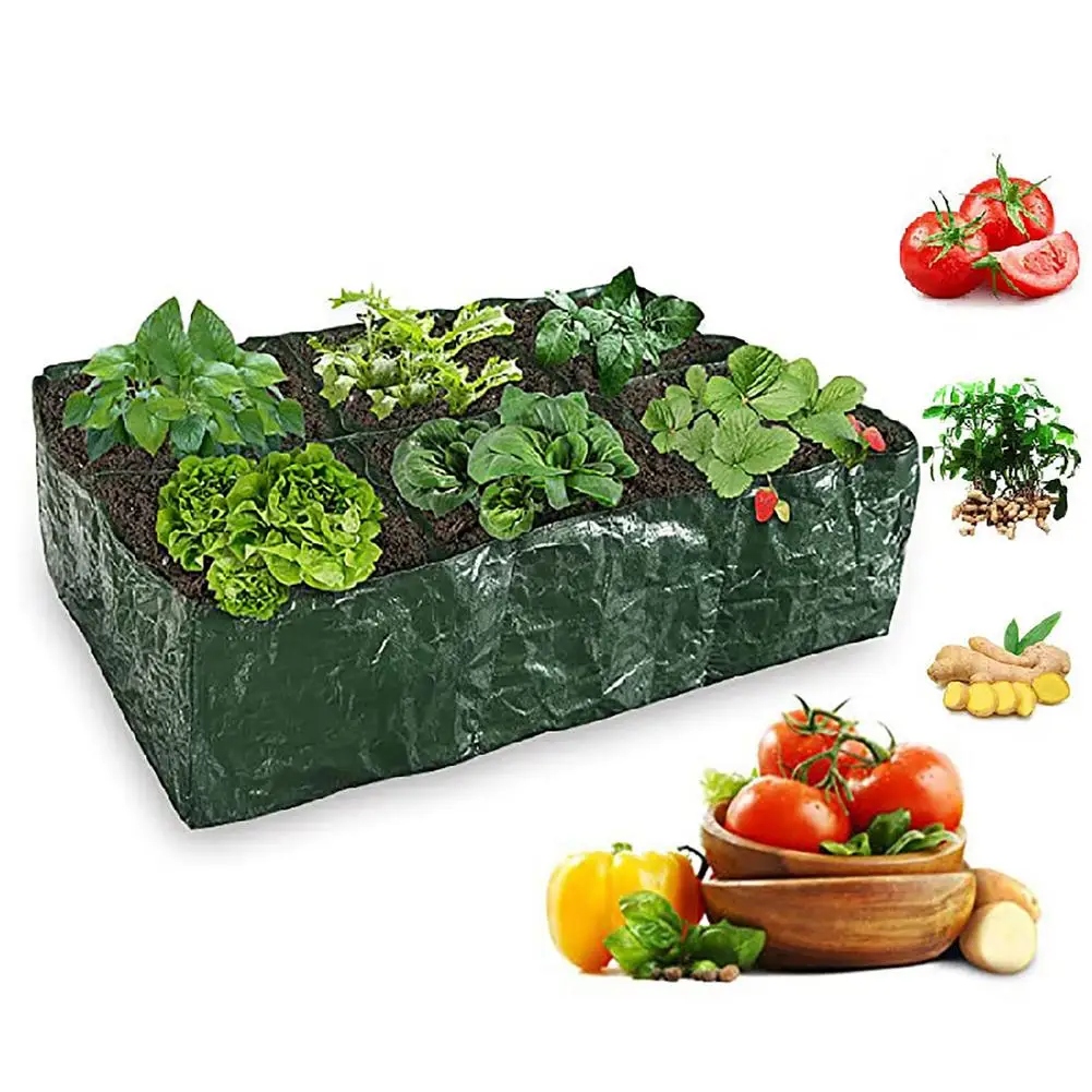 

6 Grids Garden Planting Bed For Vegetable Planter Flowers Growing Bags PE Fabric Planting Container For Household Plant Garden