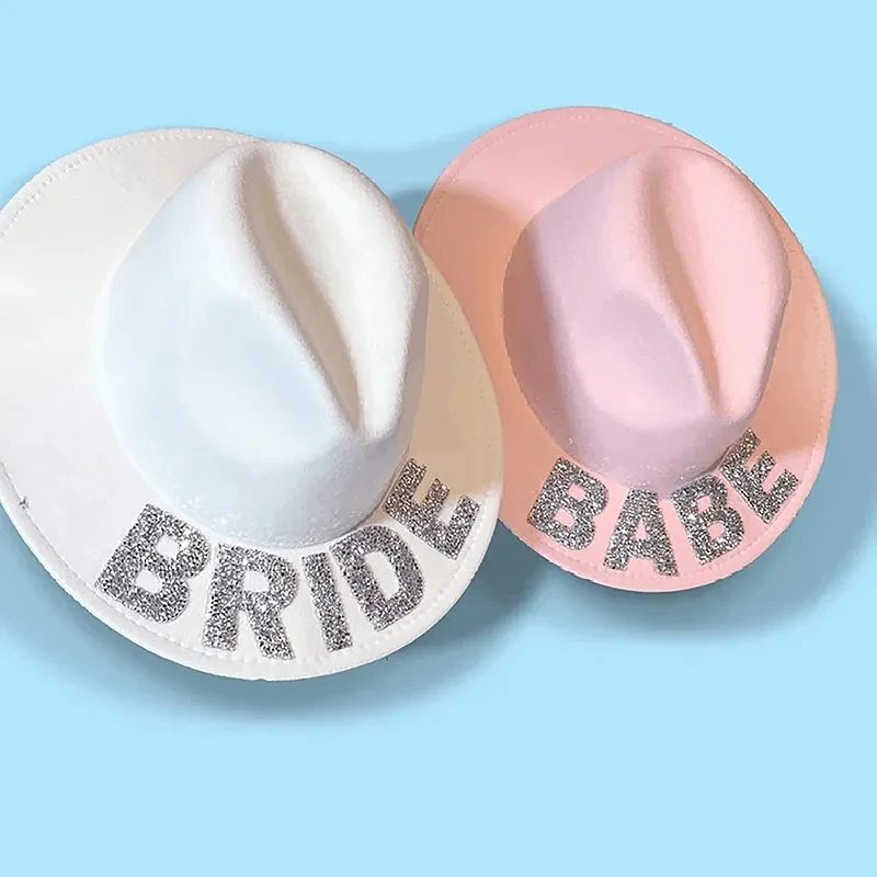 

Федора для невесты, Детская шляпа для свадебного медового месяца, для свадебного торжества, для вечеринки невесты, для девичника, для девичника, для выходных, для подружки невесты, подарок