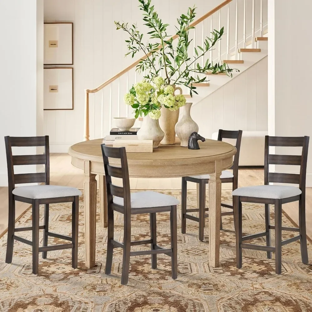 Барный стул набор из 4 стульев барные стулья мягкой ткани обеденные со спинками и