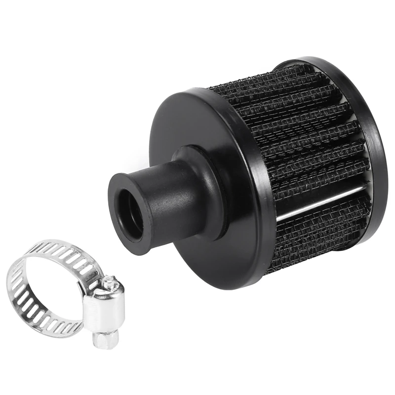 

13mm Oil Mini Breather Cold Air Filter Fuel Crankcase Engine for Car Color:Silver