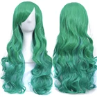 Soowee, парик из белого и зеленого волокна для женщин, парик из высокотемпературного волокна с эффектом омбре, парик для косплея из синтетических волос