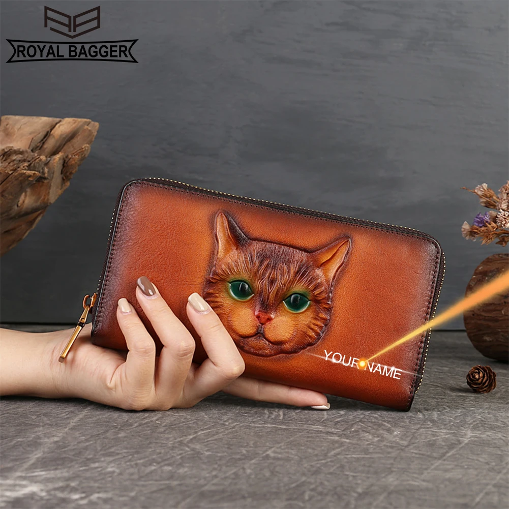 

Женский Длинный кошелек на молнии, из натуральной коровьей кожи