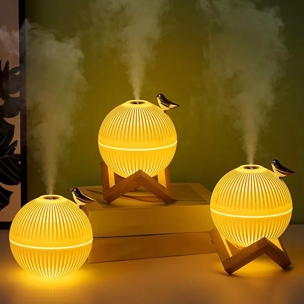 

330ML Colorful Light Lark Bird Humidifier Car Atomization Water Distributor Mini USB Humidifier Household Ambience Light