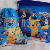 pokemon non woven drawstring bag cartoon anime figure bulbasaur squirtle charmander pikachu drawstring pocket for children gift