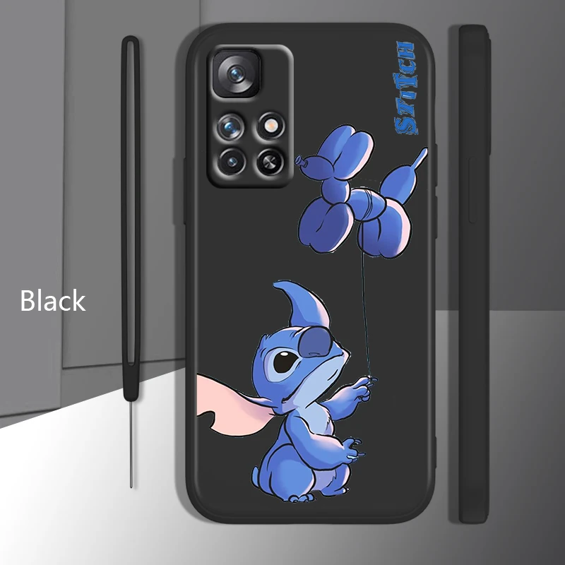 

Anime Stitch Cute For Xiaomi Redmi 11 Prime A1 Plus K50 Gaming 10 9 9A 9T 9AT 8 8A 7 4G 5G Liquid Rope Phone Case