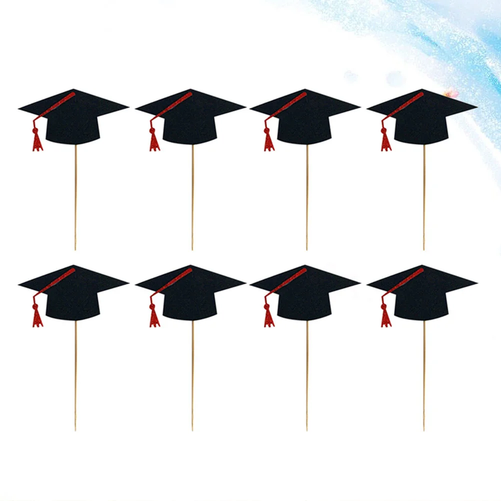 

20pcs Party Cake Decor Party Supplies Graduation Party Cake Decor Graduation Hat Cupcake Picks Cupcake Topper Sticks