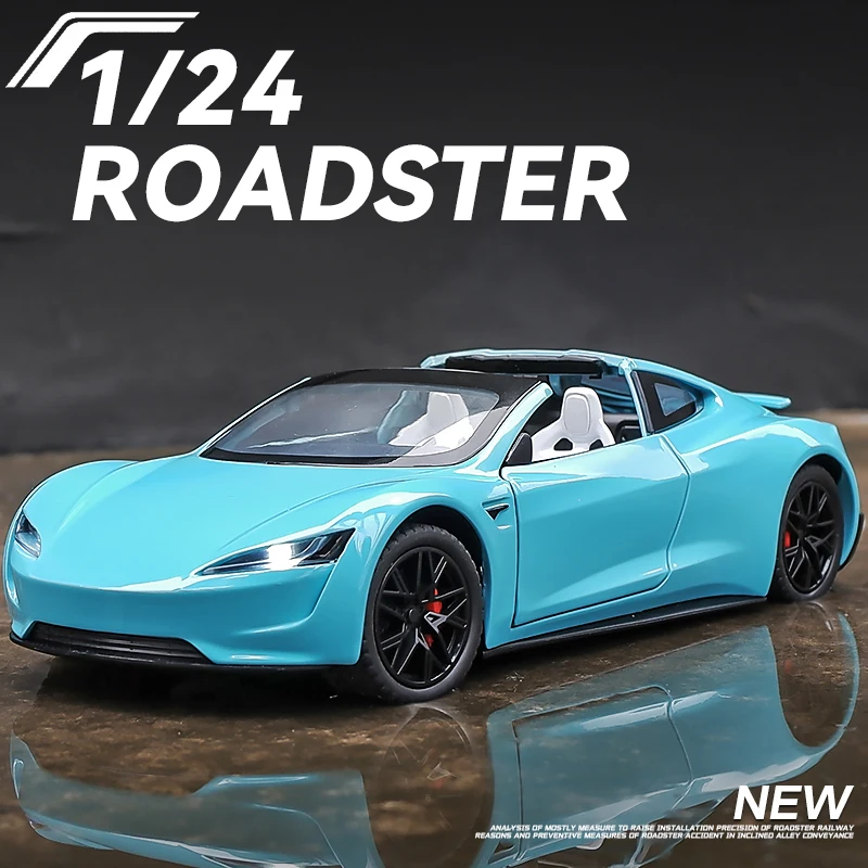 

1:24 Tesla модель родстера Y Модель 3 литая модель автомобиля литье под давлением Металл Имитация звука и светильник детские игрушки коллекционные вещи подарок на день рождения