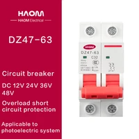 haom mini breaker 1p 2p dc mcb electrical air switch din rail switch circuit protector 16a 20a 25a 32a 40a 50a 63a small breake