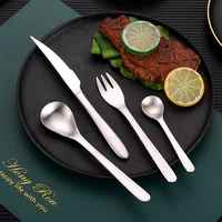 6pcs 304 stainless steel spoon fork steak knife portable tableware kitchen accessories professional western dinner utensils