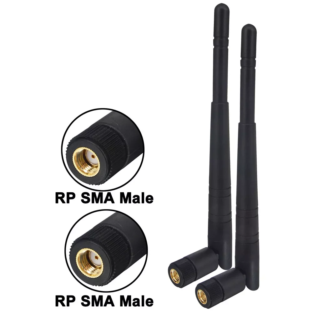 

2pcs 8dbi Dual band WIFI Antenna 2.4G 5g 5.8G RP SMA Male/SMA Male Universal Antennas Amplifier WLAN Router Antenne Booster