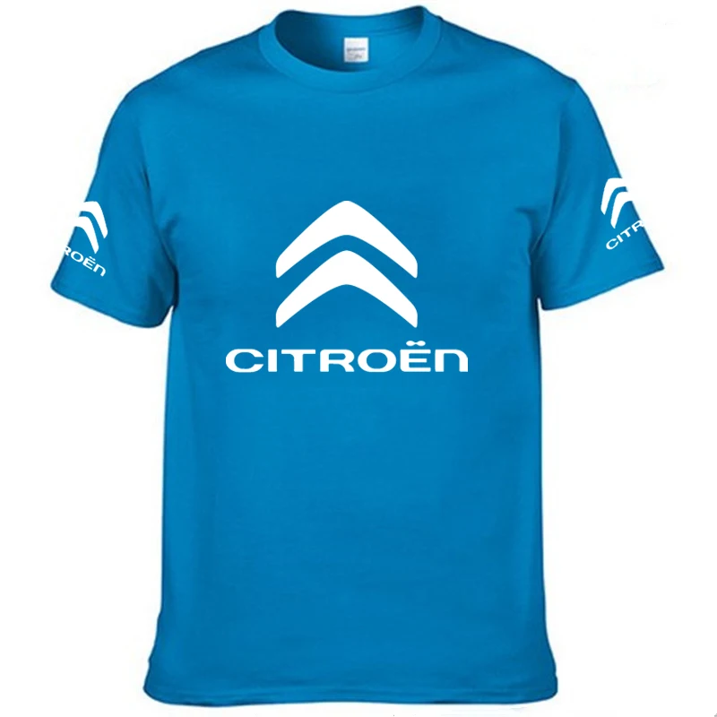 Футболка мужская с принтом логотипа Citroen хлопок Повседневная модная рубашка