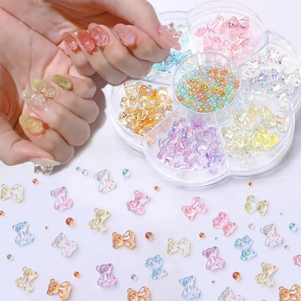 

Simple Nail Decorations Creative Aurora Nail Art Rhinestones Sweet Fashion Love Heart Manicure Accessories