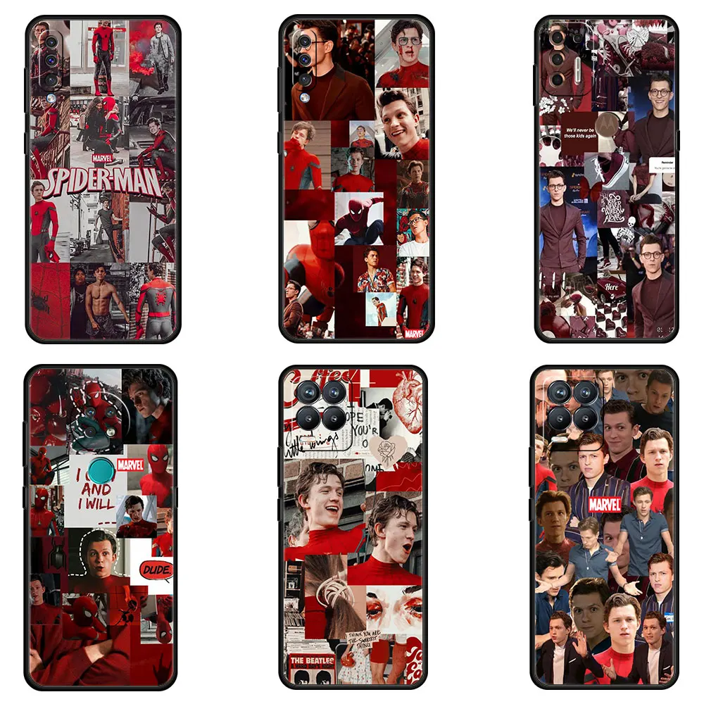 

Marvel Case for Samsung Galaxy A50 A70 M31 Funda for Oppo Realme 8 pro c21 c3 Cover for MOTOG30 G9 plus Coque Red Tom Holland