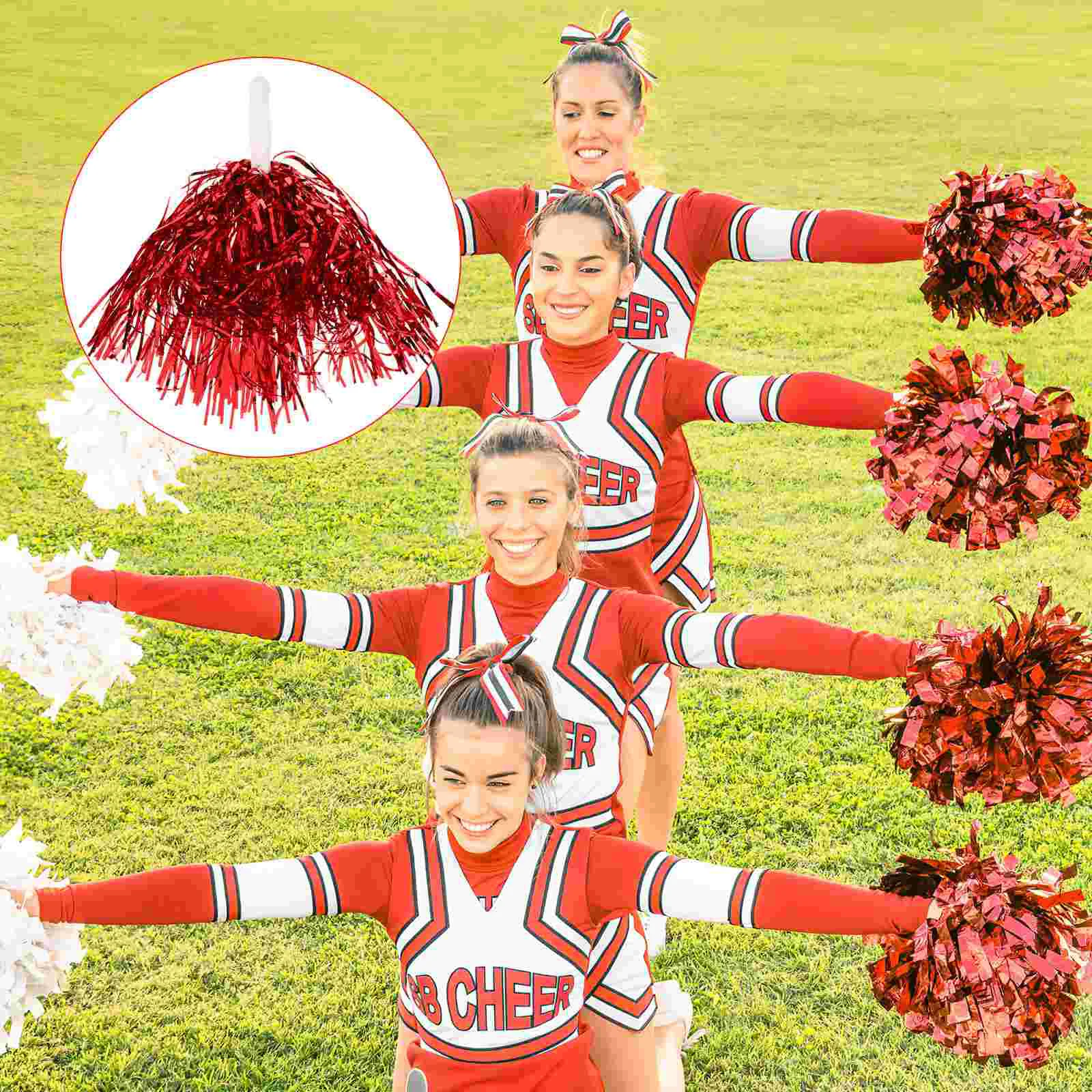 

24Pcs Cheerleading Pom Poms Cheerleader Pompoms Kit Cheering Hand Flowers