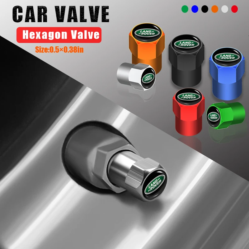

4Pcs Metal Car Tyre Stem Air Valve Caps Universal for Land Rover Freelander Evoque Range Emblem Discovery 3 4 Sport Accessories
