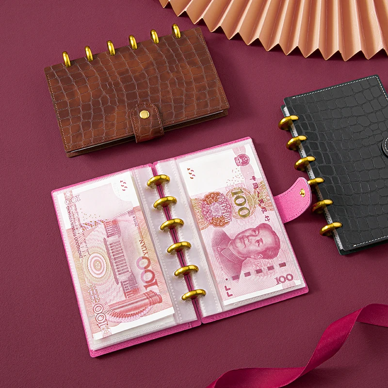 

Mushroom Hole Banknotes Storage Book Money Coin Album Loose-leaf Money Collect Book Office Accessories Planners Journal Notebook