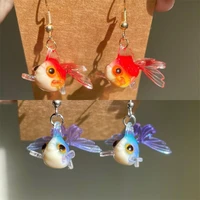personalized red goldfish earrings lucky koi funny resin pendant earrings suitable for women beautiful earrings gift for her