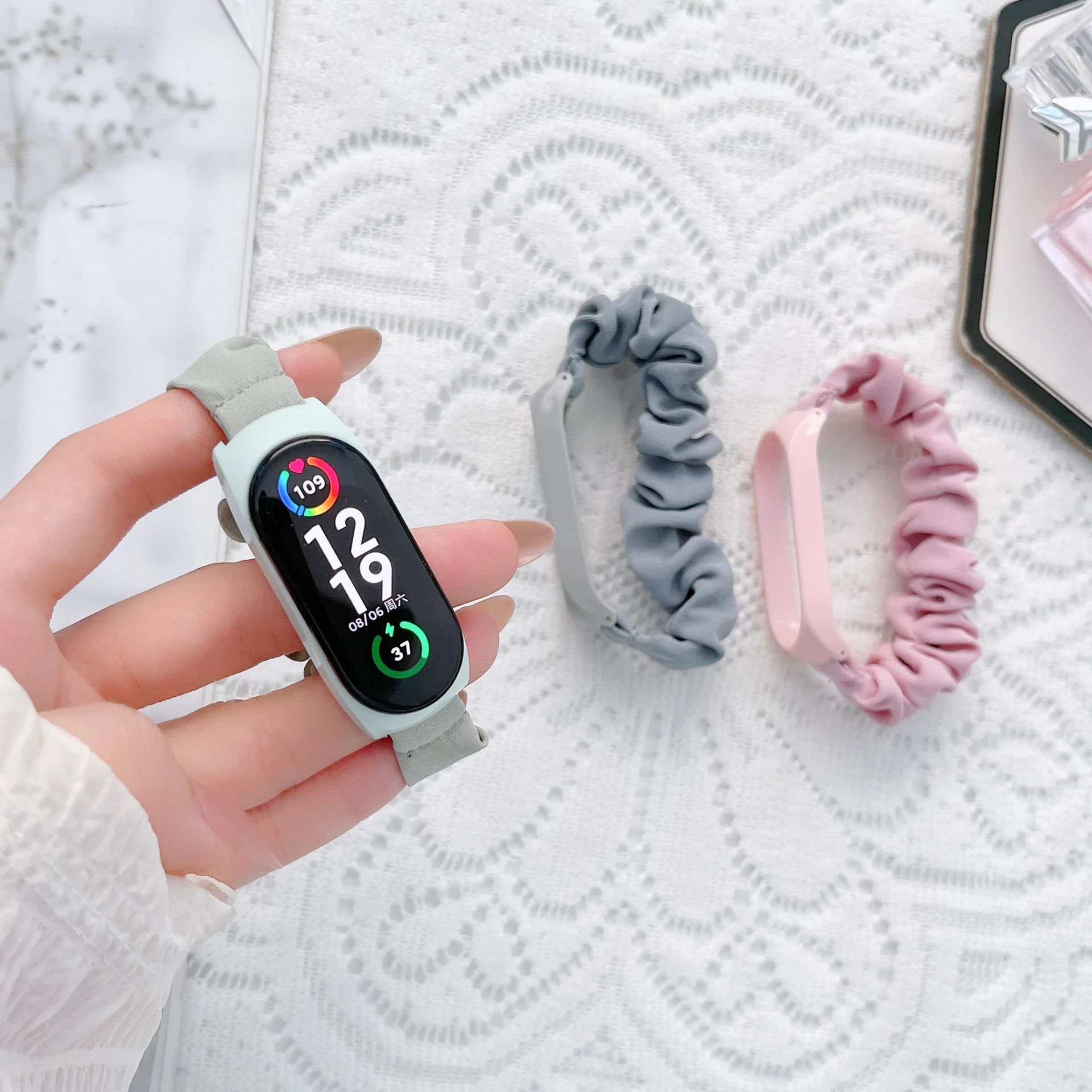 Stretchable Elastic Strap for Xiaomi Mi Band 7 Sport Smartwatch Wristband Breathable Bracelet Accessories for Mi Band 7 Correa