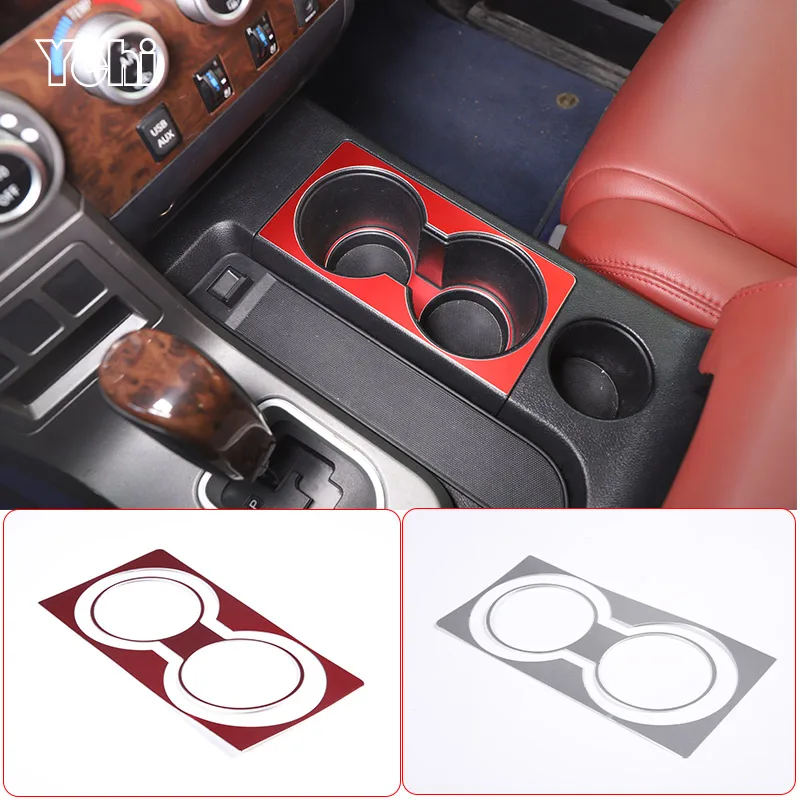 

For Toyota Tundra 2007-2013 Aluminum Alloy Car Central Control Water Cup Holder Decorative Frame Sticker Car Accessories
