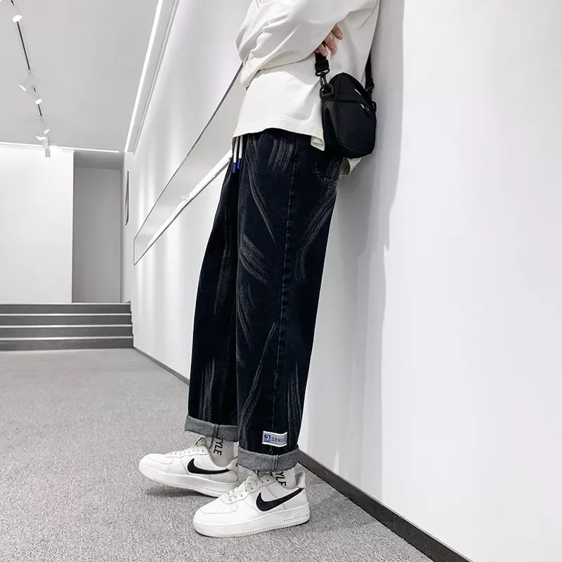 2022New Size Summer Harem Jeans Men Stretched Denim Pants Streetwear Black Joggers Men Casual Baggy Jeans Trousers 6XL 7XL 8XL