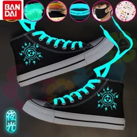bandai anime naruto curse print childrens high top canvas shoes pupils non slip breathable luminous flat shoes sneakers