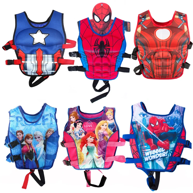Children Life Waistcoats Cartoon Iron Man Spiderman Buoyancy