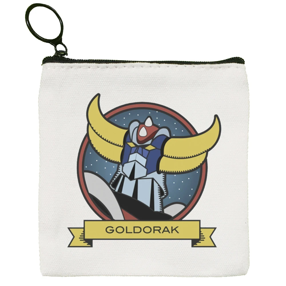 Goldorak Simple Canvas Nostalgia Goldrake Coin Purse Cute Cartoon Key Case Lady Grendizer UFO Space Robot Bag Coin Storage Bag