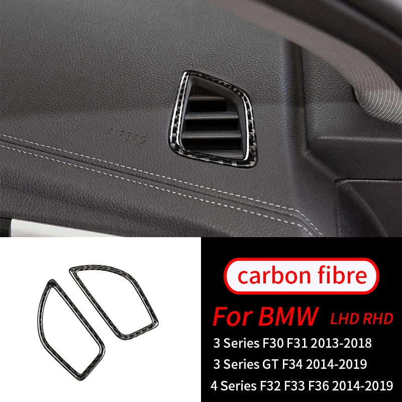 

For BMW 3 4 Series 3GT F34 F36 F30 13-18 Real Carbon Fiber Color Center Upper Air Vent Outlet Frame Trim Car Interior Supplies