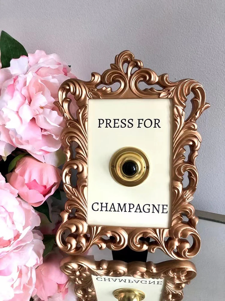 

Европейский дверной звонок в стиле ретро, кольцо для дверного звонка цвета шампанского, мини-кнопка для дверного звонка, комнатный декор, ви...