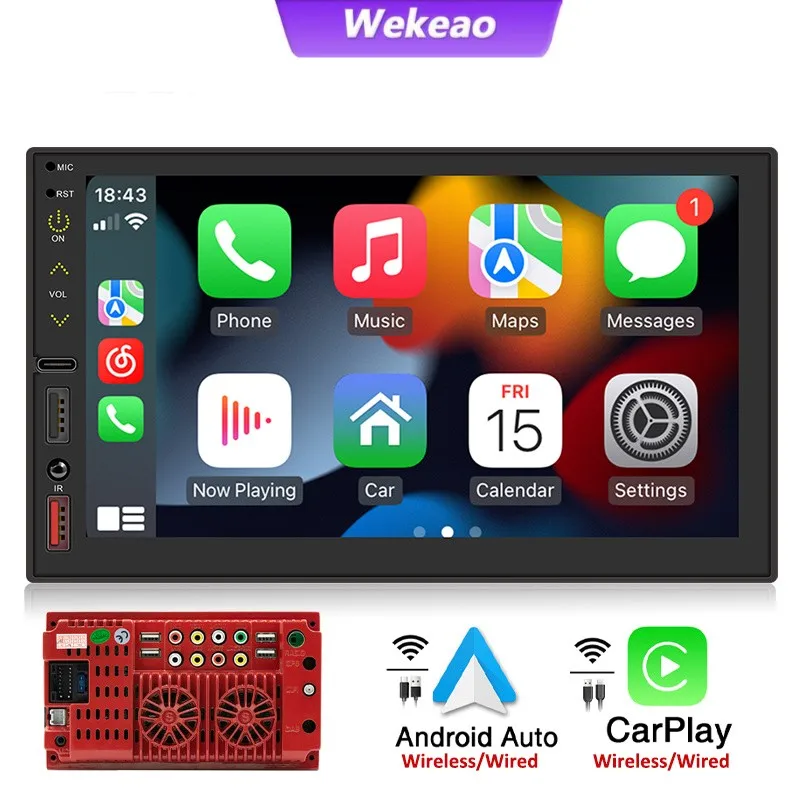 Car radio 2 DIN Apple Carplay, Android car wireless, Bluetooth, MP5, hands-free, USB, audio system, central unit, FS02W