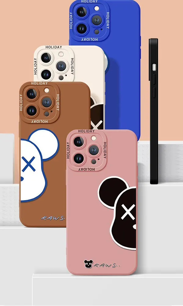 

Mechanical Bear Lens Protect For iPhone 11 12 13 Pro MAX 7 8 Plus XS X 12 13 Mini XR XS Max Silicone shockproof Phone Case Cover