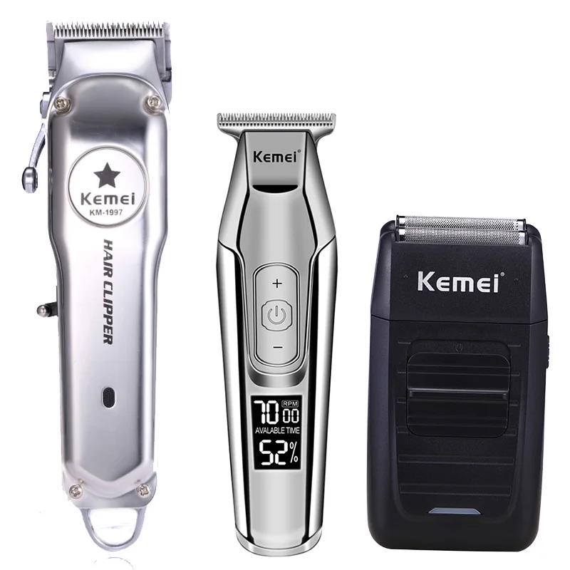 

Kemei All Metal Professional Electric Hair Clipper Rechargeable Hair Trimmer Haircut Machine Kit KM-1997 KM-1996 KM-5027 KM-1102