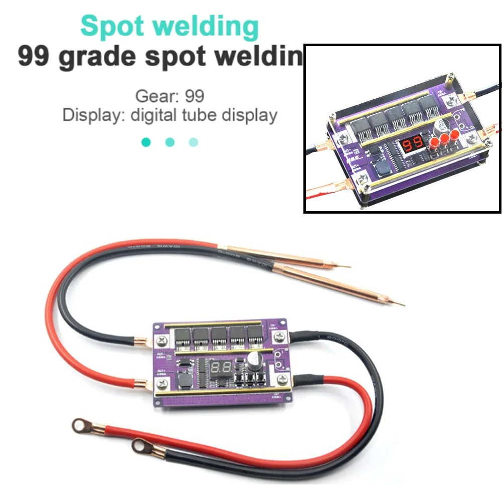 

Spot Welder DIY Kit 99 Gears Of Power Adjustable Spots Welding Control Board For Lithium Batteries 14650/17490/21700/26650/32650