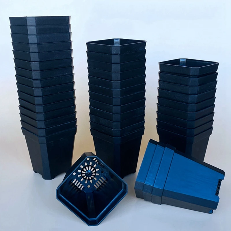Promotion! 300PCS Plant Disposable Flower Pot Small Black Square Cutting Seedling Plastic | Pots & Planters