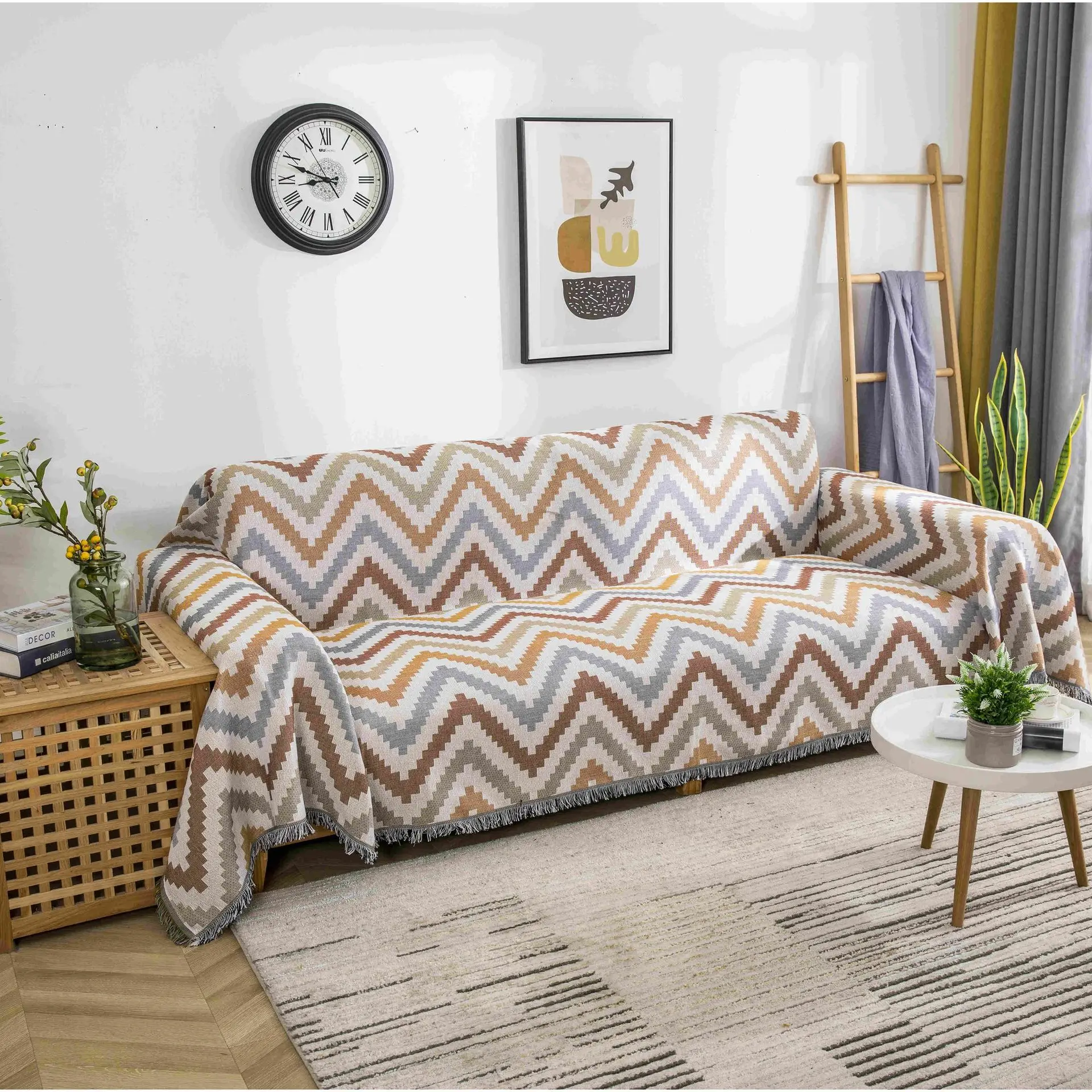 Boho Throw Blanket Colorful Chenille Woven Bohemian Chair Recliner Furniture Cover Aztec Hippie Throws Sofa |
