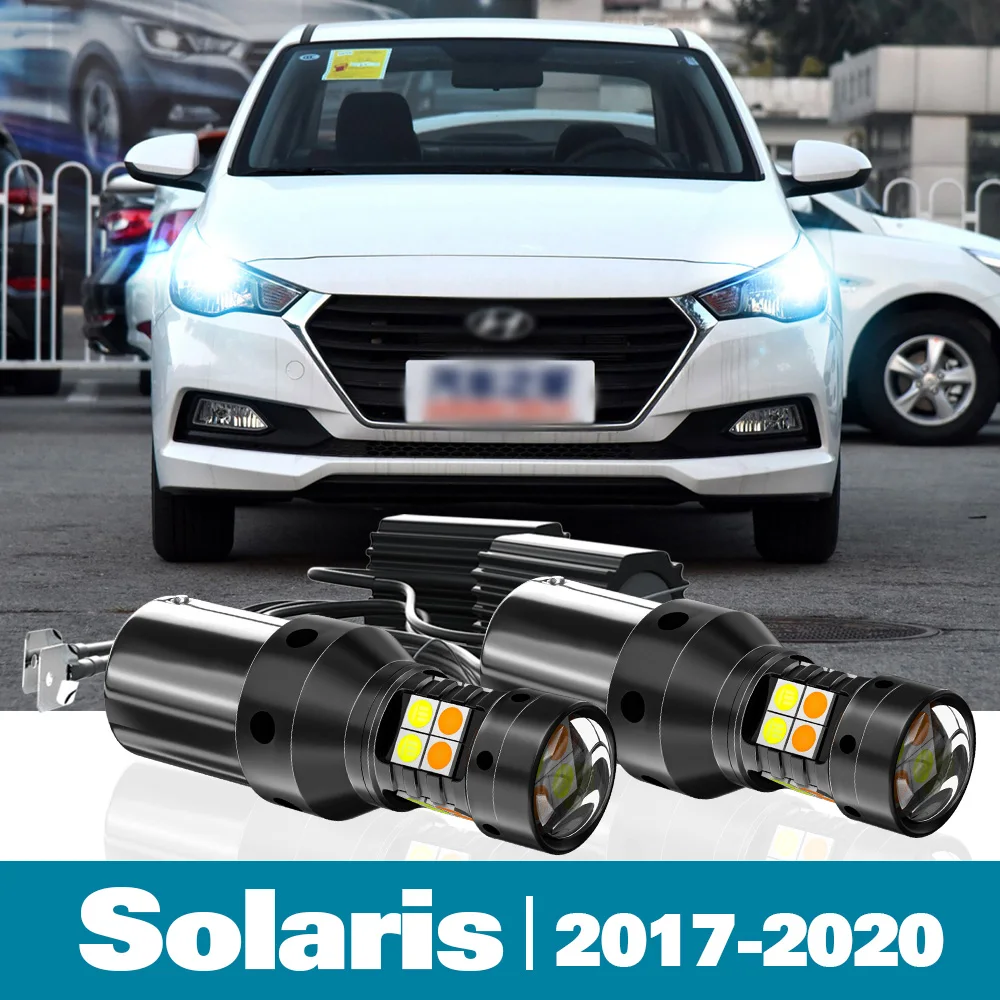 

2pcs LED Dual Mode Turn Signal+Daytime Running Light DRL Canbus For Hyundai Solaris Accessories 2017-2020 2018 2019