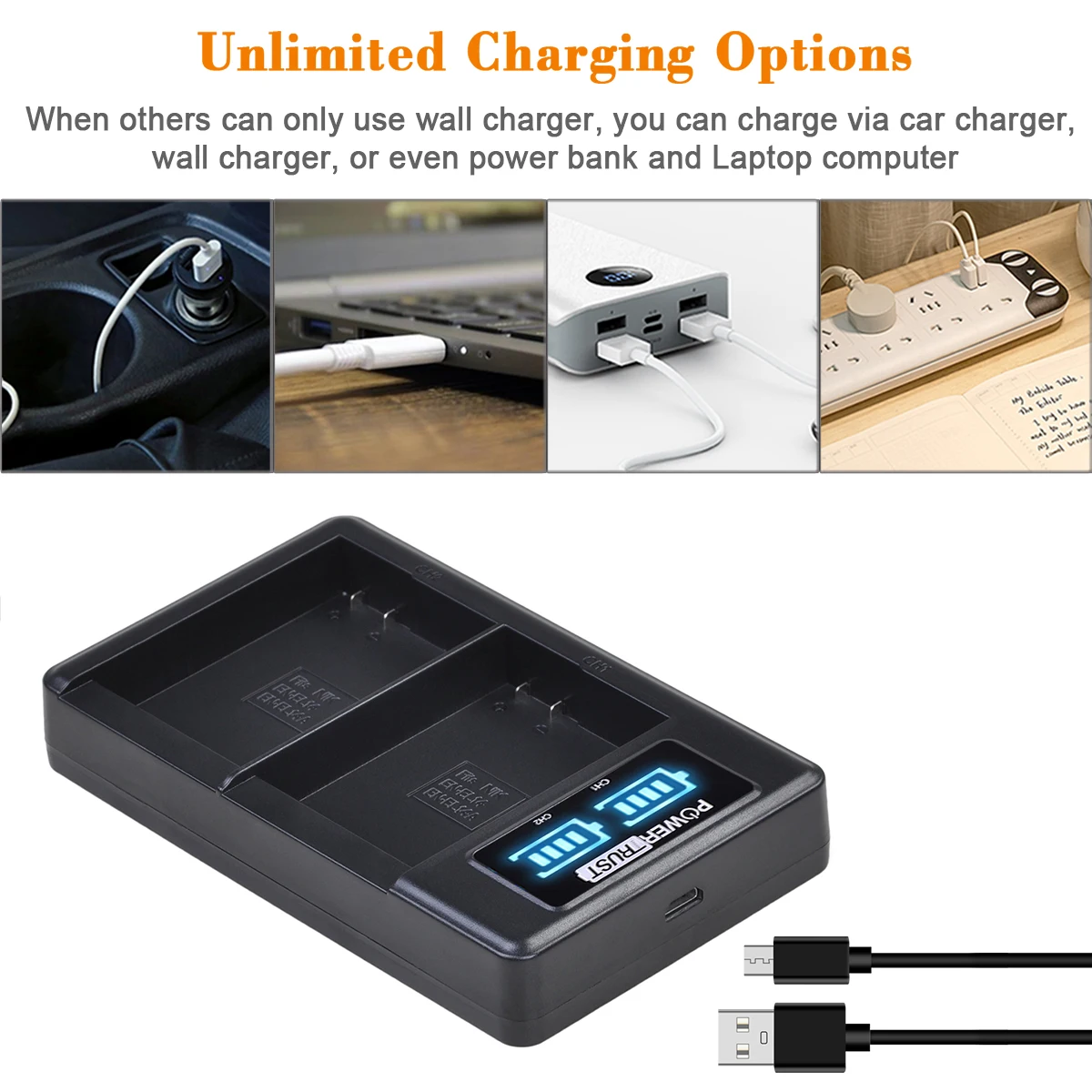Фото Аккумулятор PowerTrust EN-EL14 EN EL14A ENEL14A ENEL14 для Nikon P7800, P7100, MH-24, D3100, D3200, D3400, D5500, D5200, D5300 №1