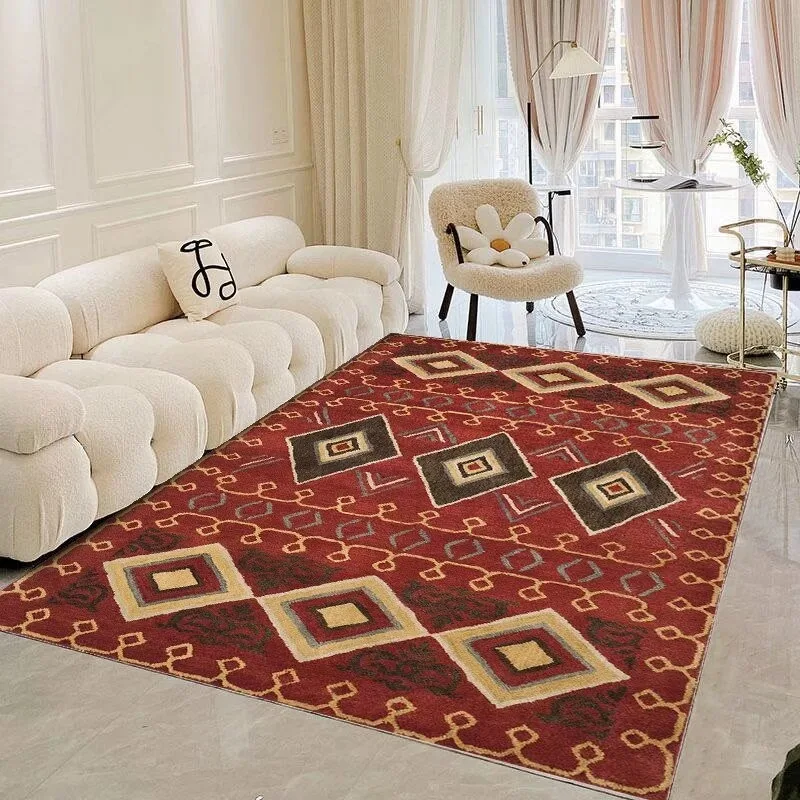 Современный ковер с геометрическим рисунком в стиле бохо для декора гостиной