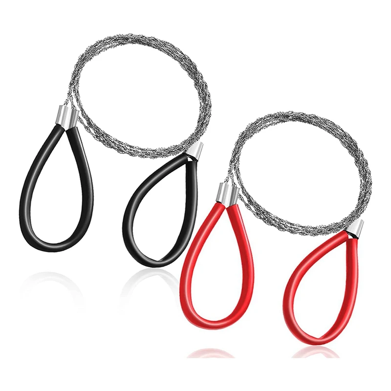 

4 Pcs PVC Pipe Cable Saw Stainless Steel Wire Saw Hand Pocket String Rope Saw Emergency Survival Wire Saw Cutting Tool