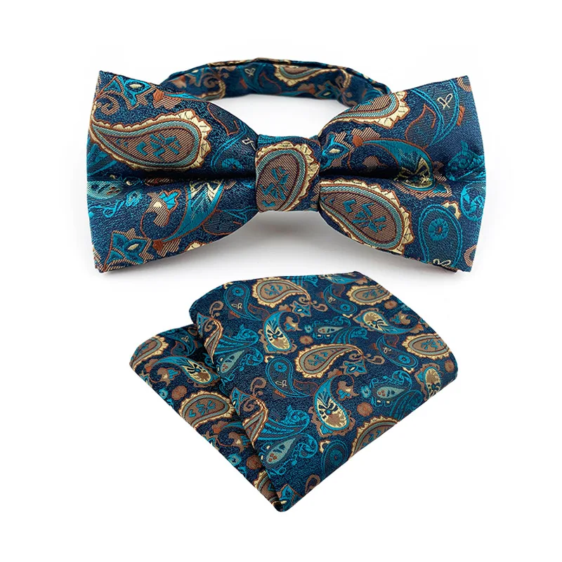 

Men's Bow Ties Set Fashion Design High Quality Bowtie with Pocket Square