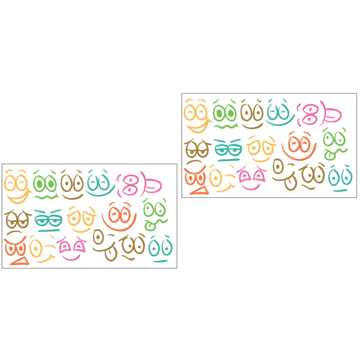 

2pcs Funny Face Sticker Cartoon Mini Sticker Decals Various Pattern Removable Adhesive for Wall Cup Laptop
