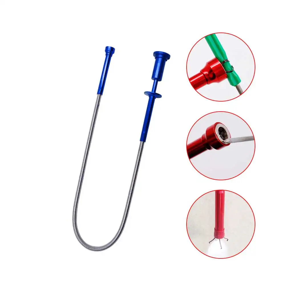 

Pickup Tool Magnetic Telescopic with Claw Suction Polished Curving Bar Adjustable Hand Accessory Equipment Red