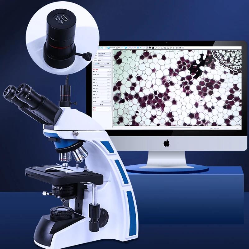 Цифровой Биологический микроскоп 7-дюймовый ЖК-дисплей со встроенной 5Мп камерой