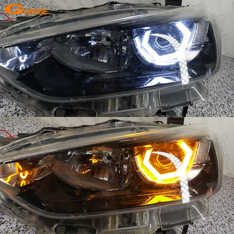 

For MAZDA CX-3 CX3 DK 2015-2020 Ultra Bright A/W Switchback Day Light Turn Signal Cotton Hex LED Angel Eyes Halo Rings Kit