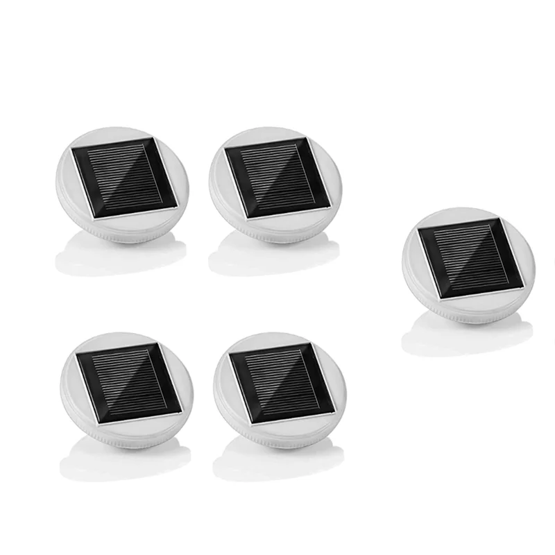 

5 Pack Solar Panel Top Replacement for Table Lights, Color Changing Solar Mosaic Glass Lantern Replacement Light