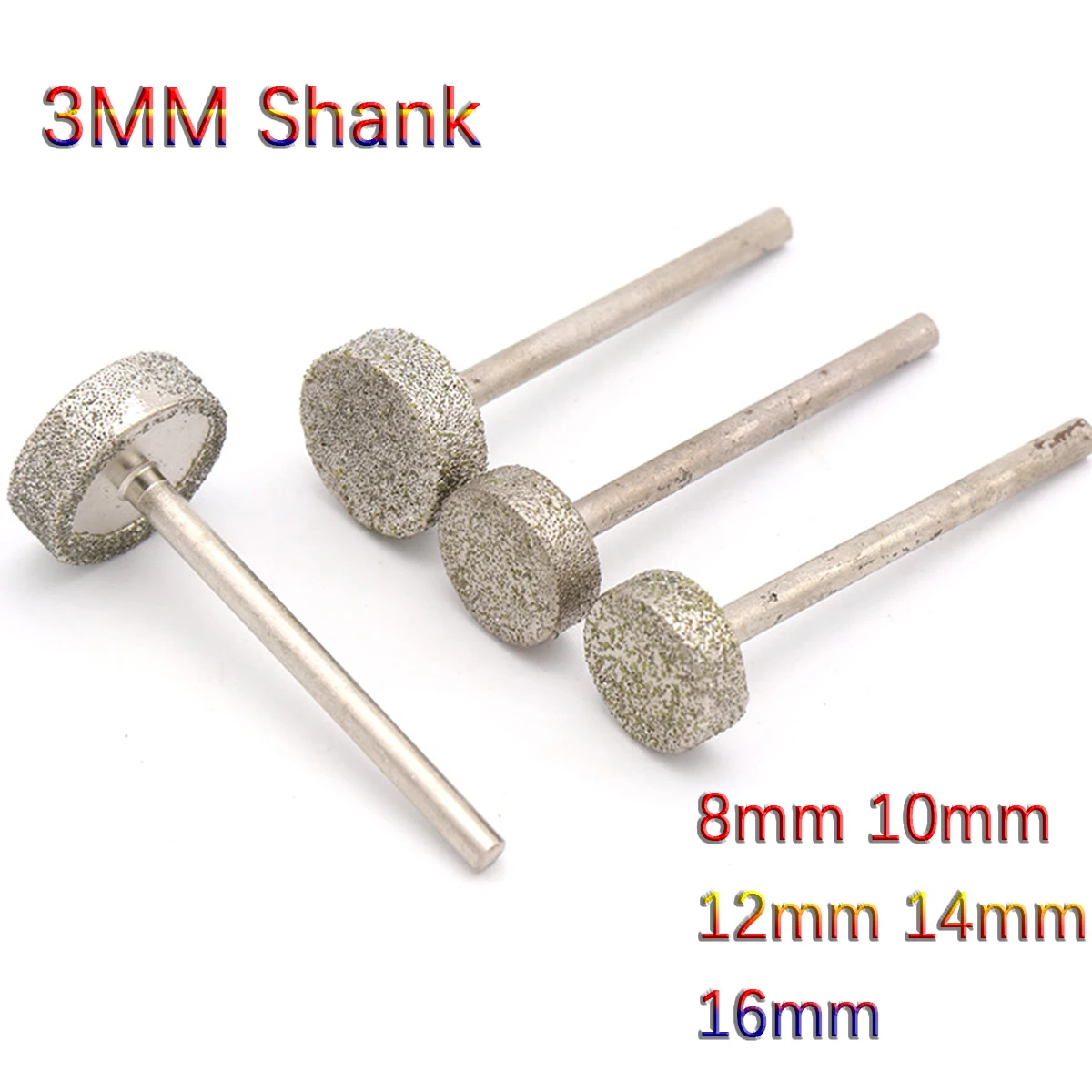

1p Diamond Grinding Head 3x10mm/3x14mm Stone Jade Engraving Carving Peeled Rotary Tools Burs Mini Drill Bit Right angle E-needle