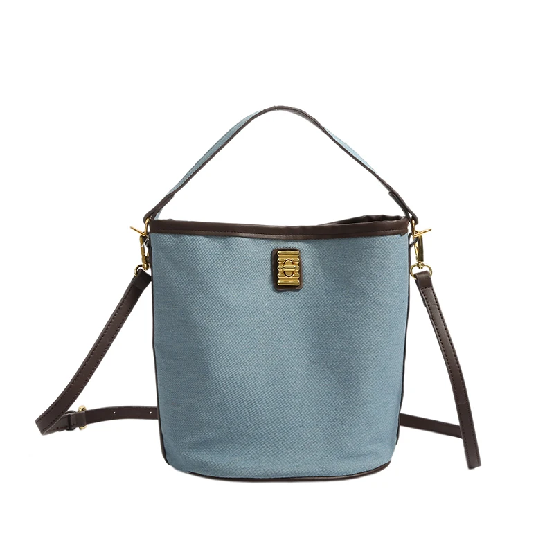 

Casual Fashion Denim Blue Women's Shoulder Bag Denim Bucket Crossbody Bag