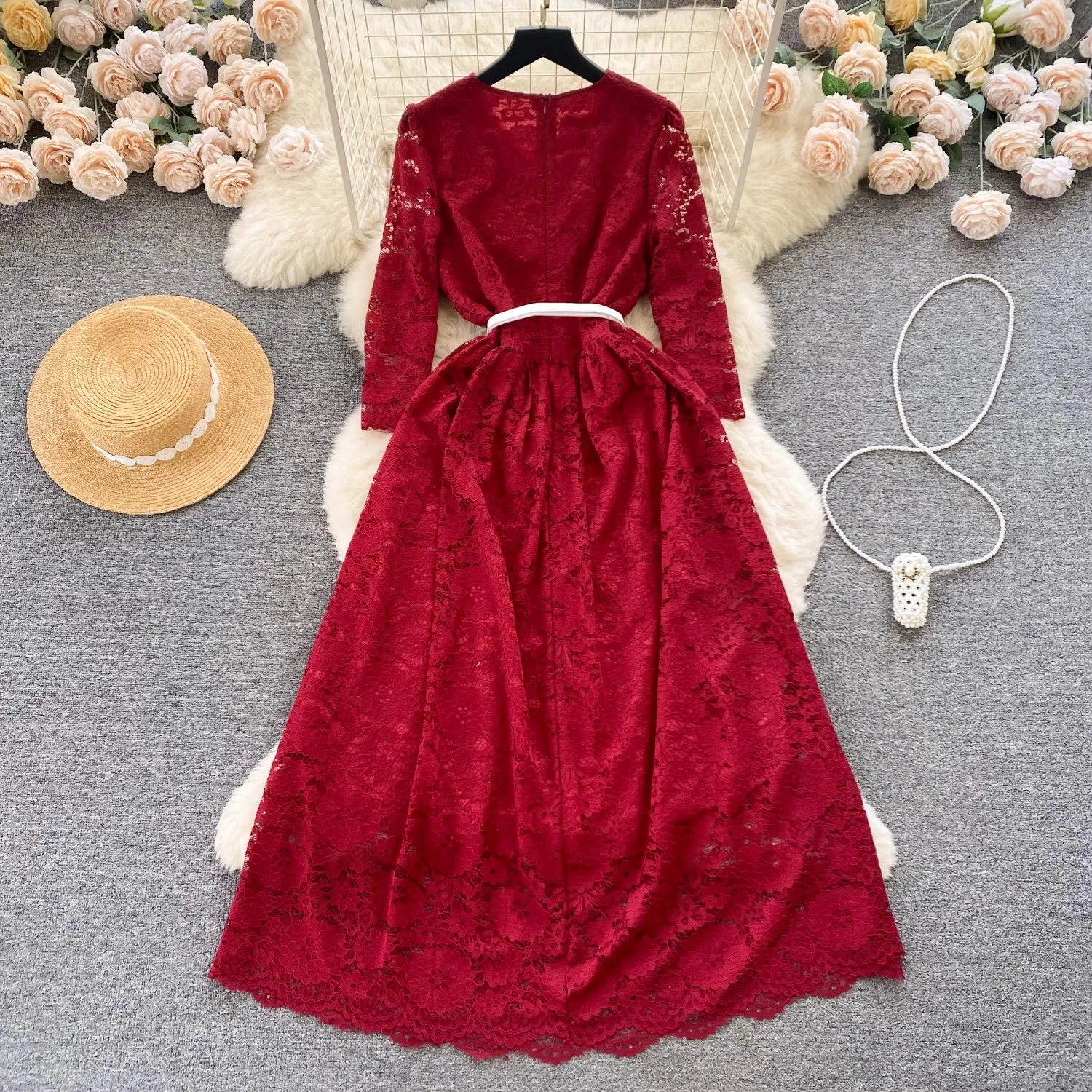 Новинка весна-лето 2024 кружевные ажурные женские модные вечерние повседневные